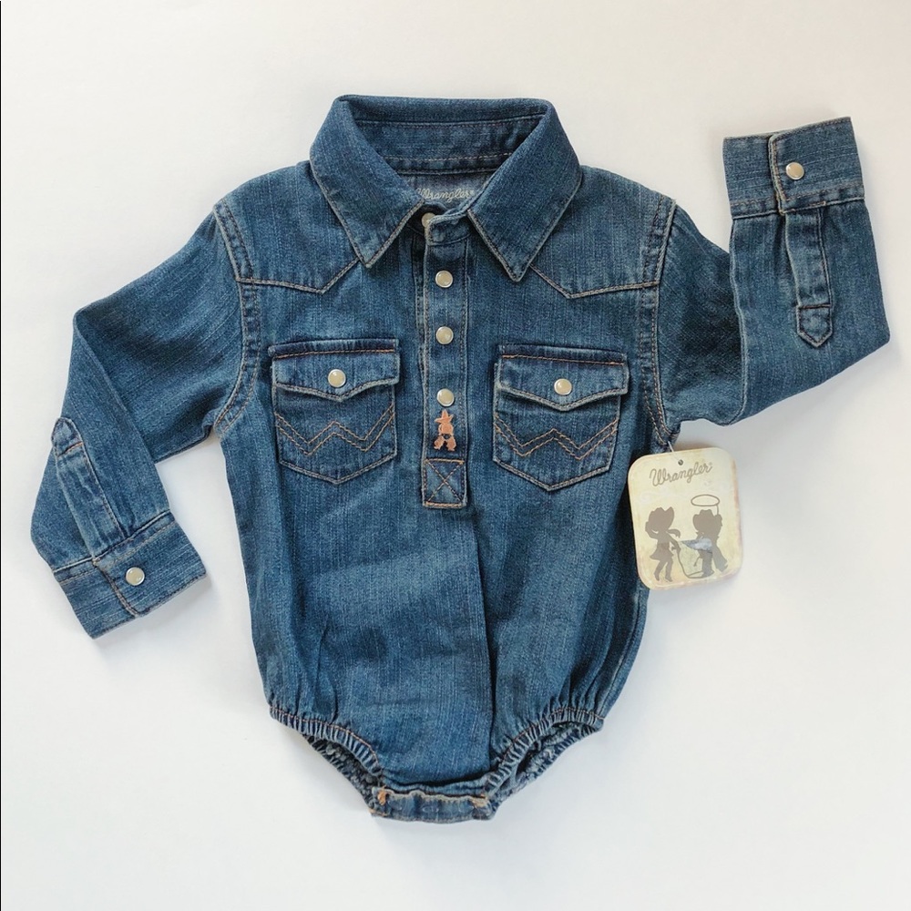 NWT Wrangler Long Sleeve Denim Bodysuit Never Worn